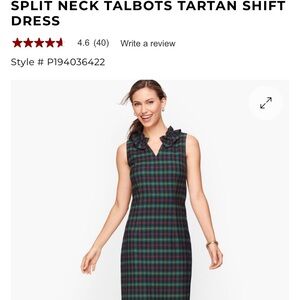 Talbots Black and Green Tartan Dress